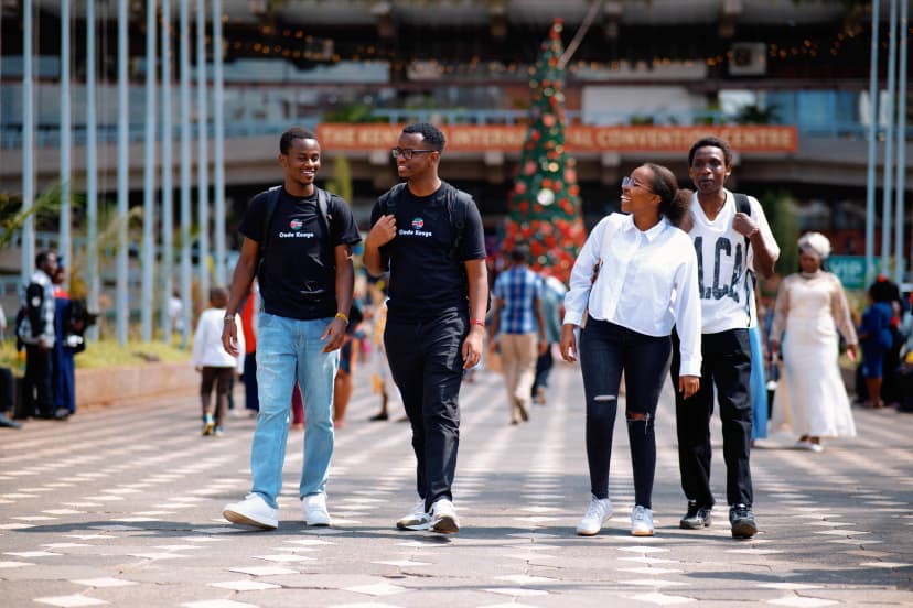 Bootcamp students taking a walk